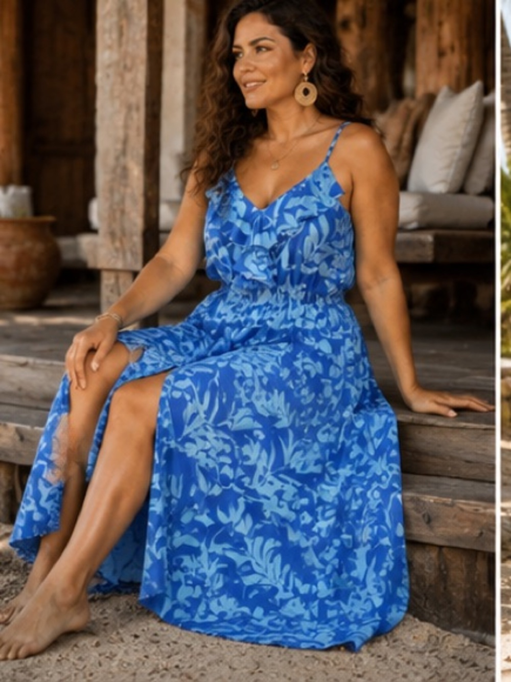 New Lane Bryant Blue Floral Maxi Bohemian Dress Size 14/16 - Picture 5 of 8